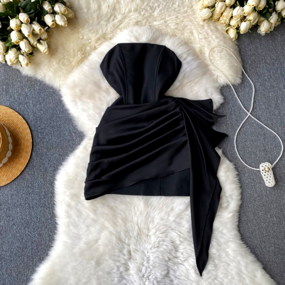 MIAH STRAPLESS PLEATED DRESS - Picture 1 of 5